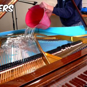 鋼琴裝滿水還能彈？挑戰鋼琴裝水演奏極限!!