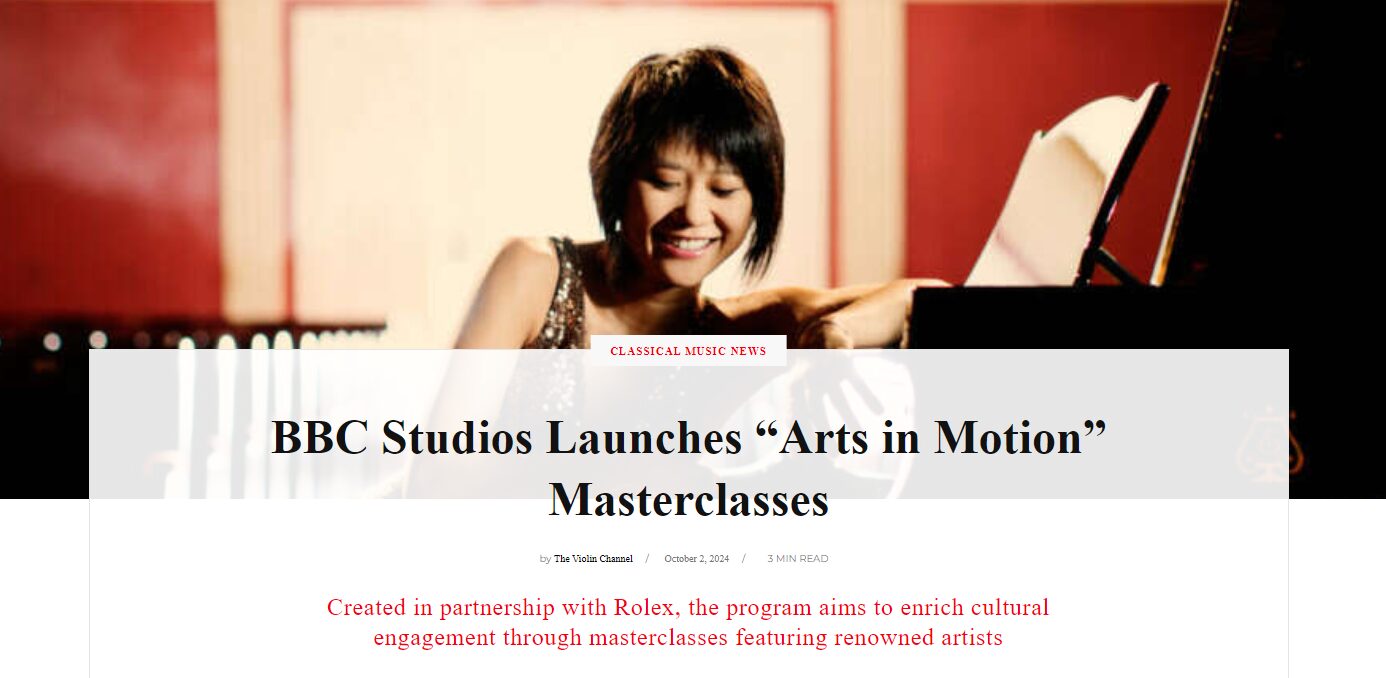 BBC與勞力士合作推出音樂大師班節目《Arts in Motion🌹》